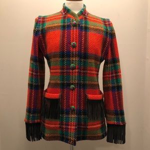 Yves Saint Laurent Vintage Jacket Leather Fringe